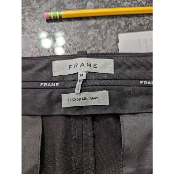 Frame Le Crop Mini Boot Pants women's size 14 black office career - Picture 8 of 9